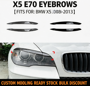 Cubierta Decorativa para Faros Delanteros de Fibra de Carbono ABS, Adhesivo para Cejas de Faros, Adorno para Lámparas para BMW X5 E70 2007-2013 - Product Image 4