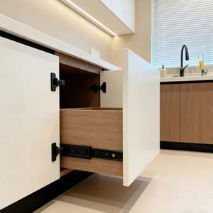 Gabinetes de Cocina de MDF Personalizados Gratuitos en 48H - Mueble de Cocina en Forma de L de Lujo Minimalista con Fregadero y Almacenamiento, Hecho en China - Product Image 6