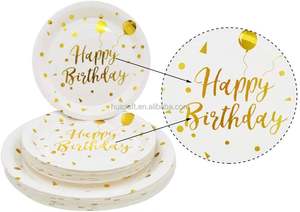 Microstar serve 25 persone festa di compleanno piatti di carta e tazze e tovaglioli per festa di compleanno set stoviglie usa e getta stoviglie - Product Image 5