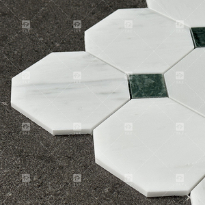 Calacatta ubin dinding tidak beraturan mosaik batu marmer alami putih untuk dekorasi rumah dengan harga yang baik - Product Image 6