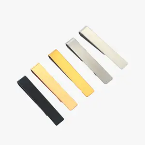 Grabado Logo Negro Plata Oro Fábrica Fabricante Personalizado Traje de acero inoxidable para hombres de moda Clip de corbata con alta calidad