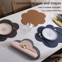 Napperons ensemble de sous-verres en cuir rond pour tapis de table résistant à la chaleur napperons lavables antidérapants en similicuir