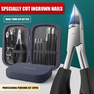Herramientas para uñas Juego completo de pinzas de acero inoxidable de alta gama Cuchillo de manicura y pedicura Juego de 12 piezas de cortaúñas - Product Image 2