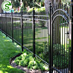 Valla de hierro forjado galvanizada y con recubrimiento en polvo de seguridad resistente, valla de acero superior con lanza - Product Image 3