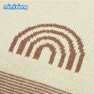 2022 Mimixiong新しいデザインのベビーブランケットラブリーレインボーパターンジャカード2層おくるみニットベビーブランケット - Product Image 5