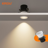 Spot encastré COB moderne pour hôtel et bureau, 3W 3000K, aluminium léger, éclairage LED uniforme pour plafond intérieur, downlight décoratif