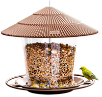 Mangeoire à oiseaux carrée écologique pour petit jardin extérieur, étanche et réglable, à suspendre, en plastique, emballage en boîte de type lapin.