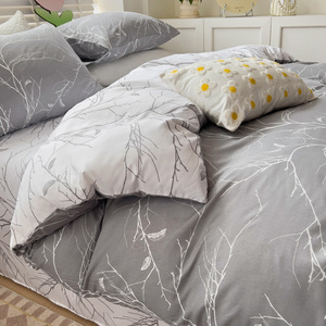 Microfibre imprimé plat pas cher drap de lit 100 Polyester plante branche imprimé 3D maison noël ensembles de literie <span class=keywords><strong>couette</strong></span> - Product Image 4