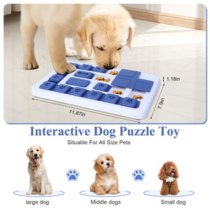 Interactive Slow Feeder Dog Puzzle Toy IQ Dispenser with Sliding Tracks <b>Hidden</b> <b>Compartments</b> for Mental Stimulation - Product Image 4