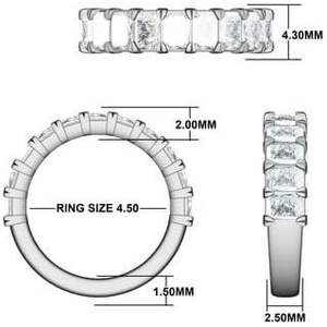 KEEVA JEWELS 2.20Ct Emerald Shape Prong Set Moissanite <b>Wedding</b> <b>Band</b> for Women Gold Plated Sterling <b>Silver</b> Handcrafted in the USA - Product Image 5