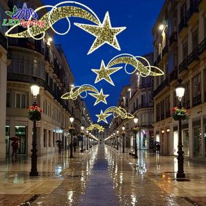 Vente chaude Lumière LED motif étoile croisée pour extérieur, étanche IP65, pour décoration de festival dans les places publiques et les centres commerciaux - Product Image 2