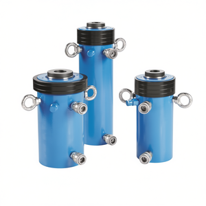 Vérins hydrauliques à double effet à piston creux bleus pour usage industriel - Product Image 2