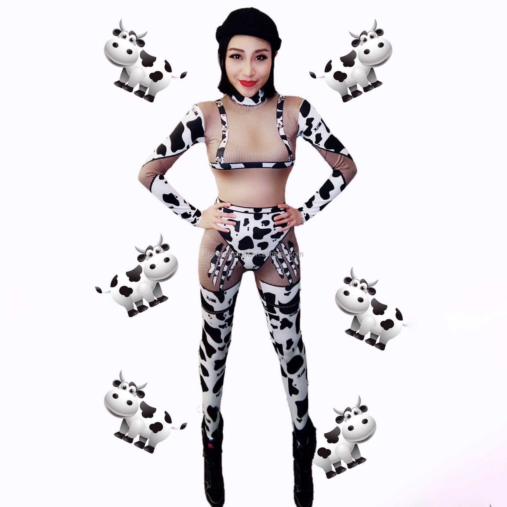 sexy cow clothes Sexy Cow Print Backless Lingerie Set for Sale main image 0