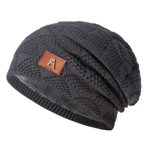 Nuevo estilo, sombrero de acrílico cálido de <span class=keywords><strong>invierno</strong></span> para hombres y mujeres, Jersey elástico de Color sólido con patrón de frutas para <span class=keywords><strong>Amazon</strong></span> transfronterizo - Product Image 1