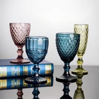 Verres à vin modernes en cristal coloré bleu, rose, vert, gobelets à facettes pour jus, cocktails, fêtes, décoration de bar à domicile, verrerie personnalisable avec logo