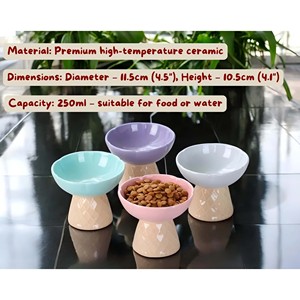 Desain baru es krim bentuk keramik kucing anjing mangkuk air mangkuk makanan melindungi leher tulang belakang tidak licin mengangkat mangkuk hewan peliharaan - Product Image 4