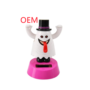 Fantôme avec chapeau supérieur et Figurine de danse à énergie solaire, décoration personnalisée de bureau, tableau de bord, voiture avec rebord de fenêtre - Product Image 1