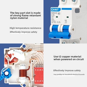 เบรกเกอร์วงจรขนาดเล็ก Chint 63A สำหรับใช้ในครัวเรือน 1P พร้อมระบบป้องกันไฟรั่ว และ 2P Nxb พร้อมระบบป้องกันไฟรั่ว วัสดุพลาสติก - Product Image 2