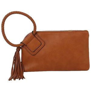Bolso de Mano de Cuero Genuino con Acabado en Cera de Aceite de Lujo para Mujer, con Borla Elegante y Asa Redonda Trenzada, Bolso de Noche Elegante - Product Image 1