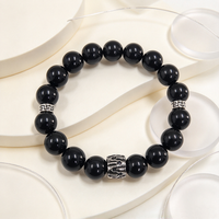 Bracelet tendance en obsidienne 5A, bijoux à porter au quotidien, bracelets perlés personnalisés, bracelets faits à la main, pierres naturelles, bracelet pour cadeau