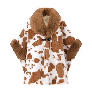 Cape de luxe pour femme à motif vache, col à revers doux, châle en fausse fourrure de lapin, cape ouverte sur le devant pour sorties décontractées et dîners - Product Image 5