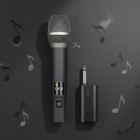 Microphone à main sans fil Aidi 2.4G, à condensateur cardioïde, professionnel, avec suppression du bruit, antichoc, en métal, haut-parleur intégré, 3,5 mm
