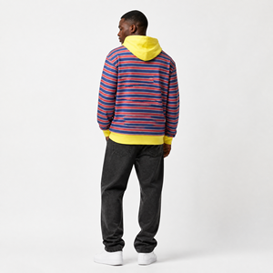 Premium French Terry Striped Oversized Zip up Hoodie Bulk Custom Printing Heavyweight Streetwear Zipper Hoodies for <b>Men</b> - Product Image 2