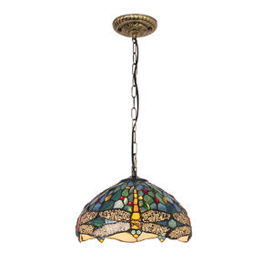 Ouhaodi European Style Single-Head <b>Chandelier</b> with Stained Glass <b>for</b> <b>Bedroom</b> Study 3000K CCT E26 Base Model OHD-D007 - Product Image 1