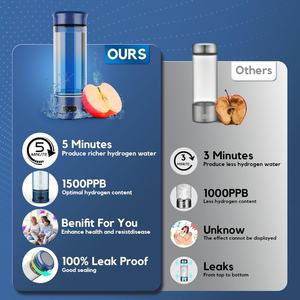 Bouteille d'eau intelligente portable 2025, bouteille d'eau hydrogénée SPE PEM, bouteille ionisée à l'hydrogène 400 ml, gobelet à eau riche en hydrogène pour la santé - Product Image 5