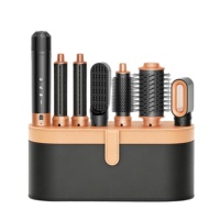 Styler capillaire ionique 6-en-1 OEM avec moteur sans balais en céramique et tourmaline, 3 vitesses, certifié CE/FCC, étui de rangement en cuir