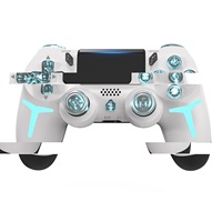Manette de jeu sans fil Bluetooth pour PS4 et Switch, avec éclairage RGB et double vibration, compatible PC et multiplateforme