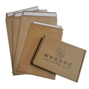 Kraft Paper Mailer Compostable Material Recycle Brown Kraft Paper Envelope Paper with Adhesive Strip Packing Bag