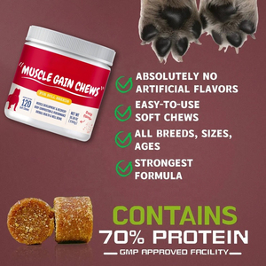 Complément Protéiné Privé de Marque pour Chiens : Chews Hyperprotéinés pour la Prise de Masse Musculaire, Absorption Rapide, Soutient la Construction Musculaire et le Système Immunitaire - Product Image 3