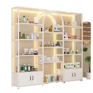 Présentoir mural de rangement pour cosmétiques au design moderne pour salons de beauté, salons de coiffure et barbiers - Product Image 3