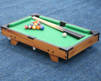 Table de billard miniature Junjian pour enfants, en MDF, pour jeux d'intérieur, 51x31x10cm, avec poches en cuir et en fer