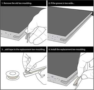Водонепроницаемая пластиковая Т-образная формовочная кромка, резиновое уплотнение, формовочная пластиковая обшивка для стола для мебели - Product Image 6