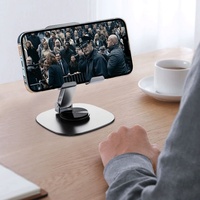Support de téléphone multifonctionnel en métal pliable à 360° °   Support de bureau rotatif réglable en hauteur et en angle pour téléphones et tablettes