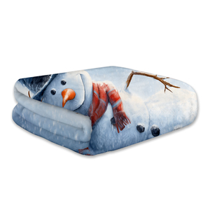 Coperta natale pupazzo di neve di flanella-Multi formato morbido traspirante caldo per le vacanze coperta per il divano, letto, decorazioni per la casa Festive - Product Image 2