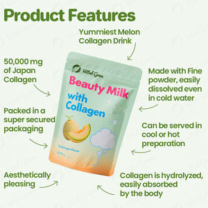 Cantaloupe bubuk minuman kolagen susu kecantikan rasa stroberi bubuk minuman Glutathione & kelembaban pemutih asam hialuronat - Product Image 2