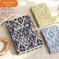 Carnet à couverture rigide en tissu brodé à motifs botaniques et animaliers vintage pour filles, vente en gros, format A5, fermeture à pression, logo personnalisé