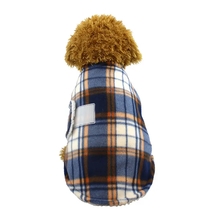 2021 autumn winter cold warm Rib knitted Plaid fleece vest sweater pet jacket for pet clothes