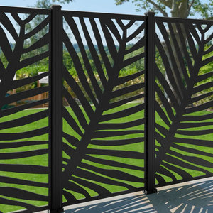 Barandillas de aluminio para balcones con listones de madera, diseño contemporáneo, montaje en pared, paneles de vidrio resistentes al óxido para uso en exteriores - Product Image 2
