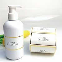Autocollant en vinyle avec logo personnalisé autocollant de parfum en or imprimé étiquette en rouleau d'autocollant étanche pour cosmétique en feuille d'or