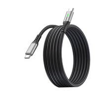 Kabel Pengisian Cepat LED 240W dengan Jalinan Nilon dan Konduktor Tembaga Murni untuk Type-C ke Type-C IOS/Android & untuk Perangkat