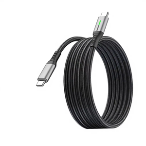 Cavo di ricarica LED intrecciato in nylon da 240W, molto venduto, da USB-C a USB-C per ricarica rapida di dispositivi <span class=keywords><strong>Samsung</strong></span>, iPhone e Android. - Product Image 6