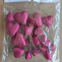 Poudre à paillettes en forme de cœur pour décoration de gâteau de Noël, 20 pièces par paquet, 2cm, 2.5 cm, 3cm, 4cm