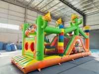 Château gonflable licorne cactus en PVC de qualité commerciale, château gonflable pour enfants, palais de ballons, location de fête avec fonction de glissière de saut