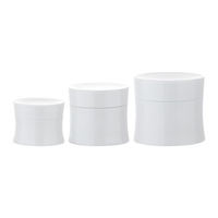 Pot cosmétique noir brillant à double paroi en plastique, vide, avec courbure à la taille, pour crème et produits visage
