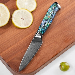 Couteau de cuisine professionnel en acier inoxydable Damas avec logo personnalisé Amber DMS-262, 45 couches, pour pain, désosser, découper, hacher, en résine - Product Image 2
