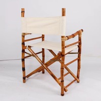 Chaise d'extérieur en bois de bambou Fonction pliable Chaise de plage et de camping